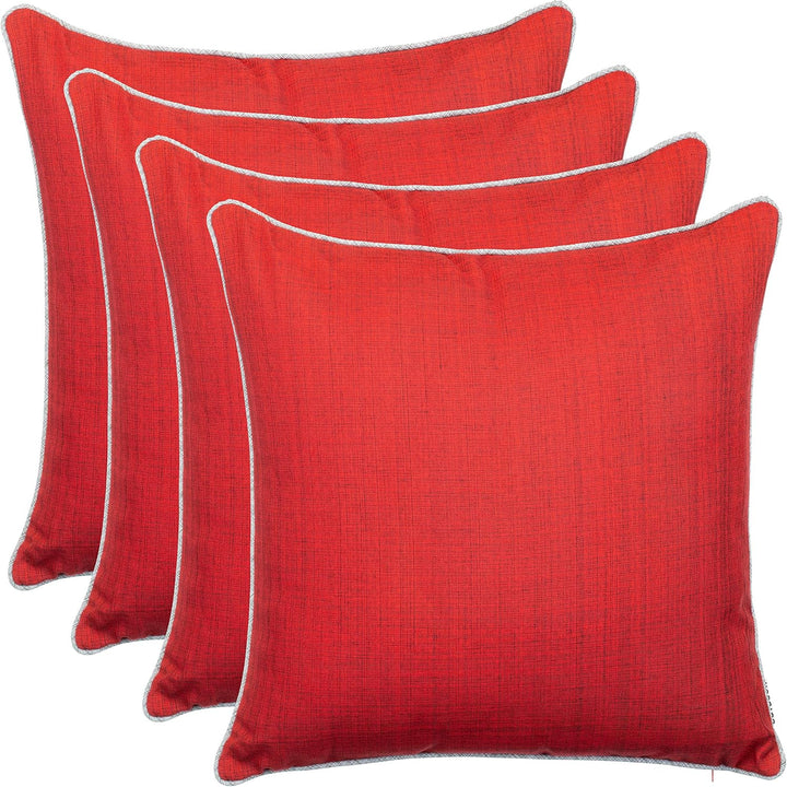 Brandsseller Outdoor Garten Kissen Dekokissen mit Paspel - Leinenoptik Uni Schmutz- und Wasserabweis