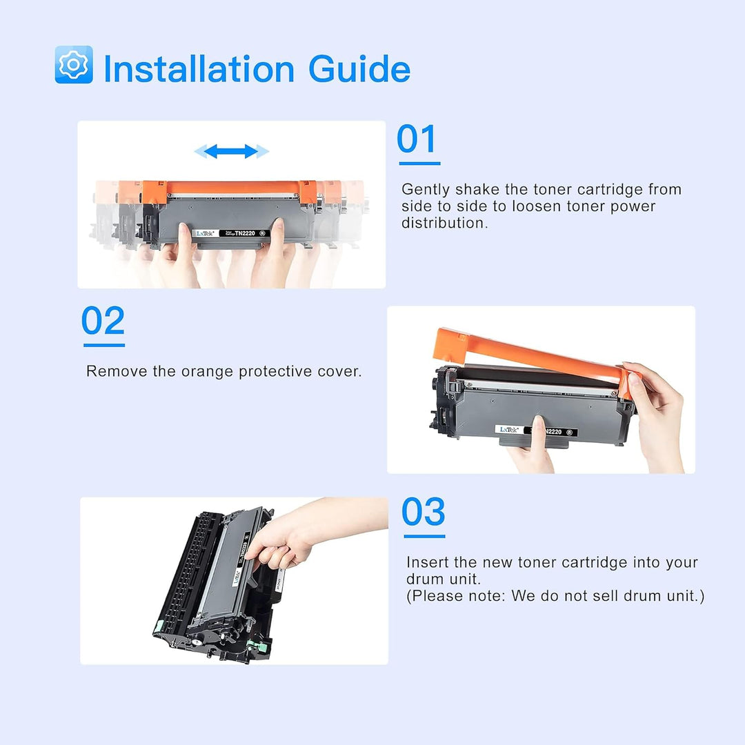 LxTek Toner TN2220 TN 2220 Kompatibel für Brother TN2220 TN-2010 für Brother MFC-7360N MFC-7460DN MF