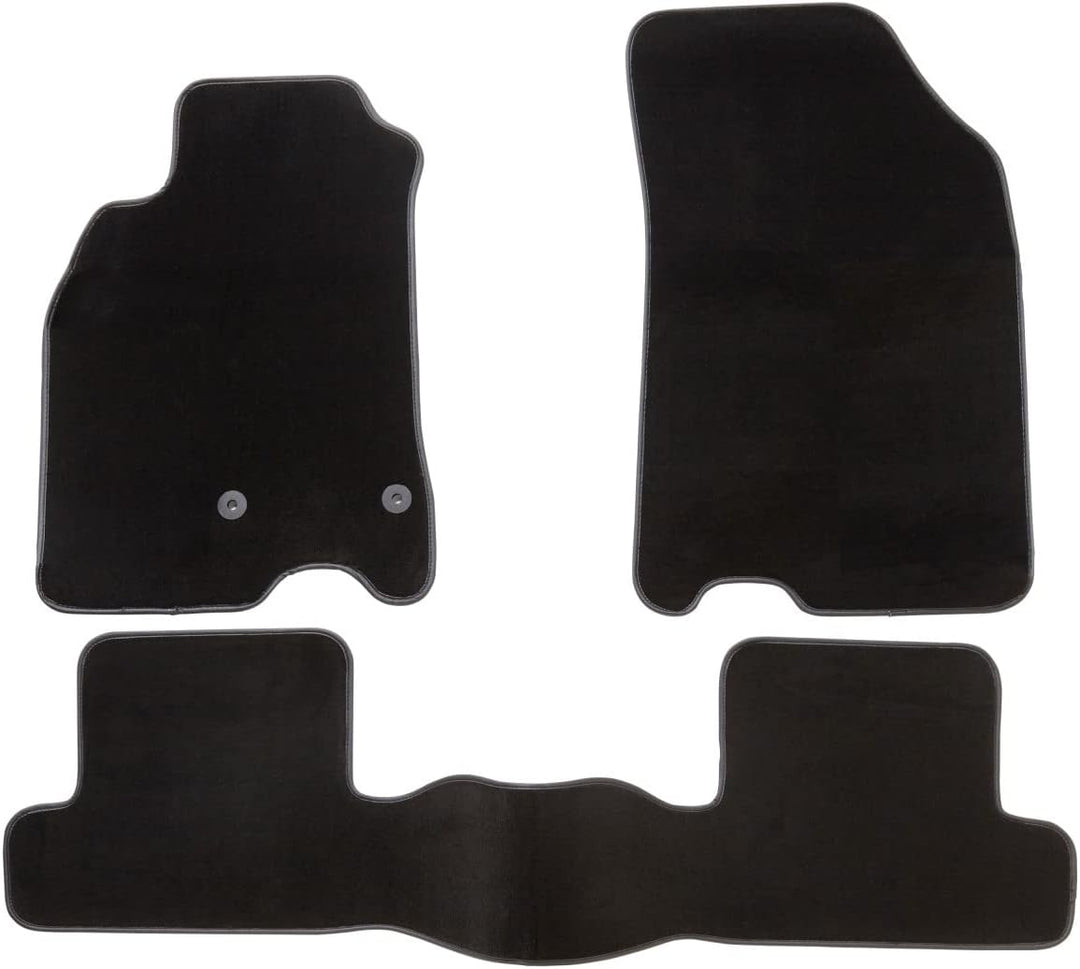 DBS Autofussmatte - nach Mass - 3-teilig - Anti Rutsch - schwarzer Nadelfilz 900g/m² - Velours Ferti