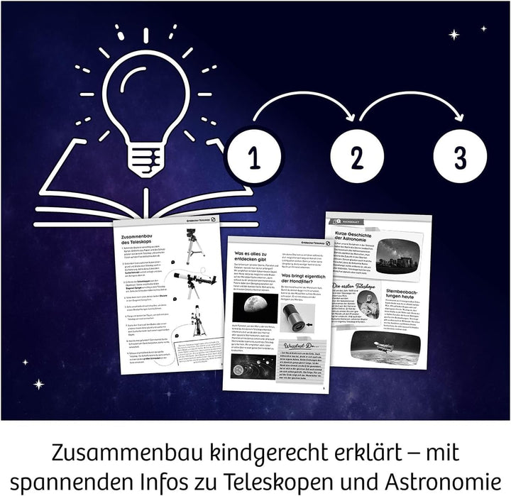 Kosmos 676889 Entdecker-Teleskop, Starter-Set für Einsteiger und Kinder ab 8 Jahre, 2 Okulare für 20