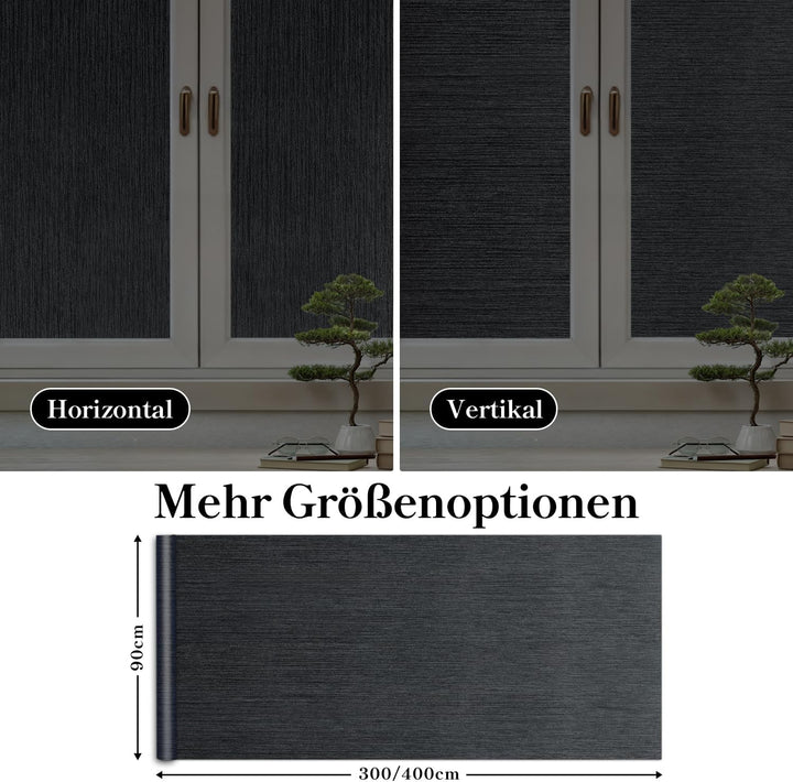 Qualsen Fensterfolie Blickdicht Schwarz Fenster Verdunkelungsfolie Sichtschutzfolie Selbstklebend Fe