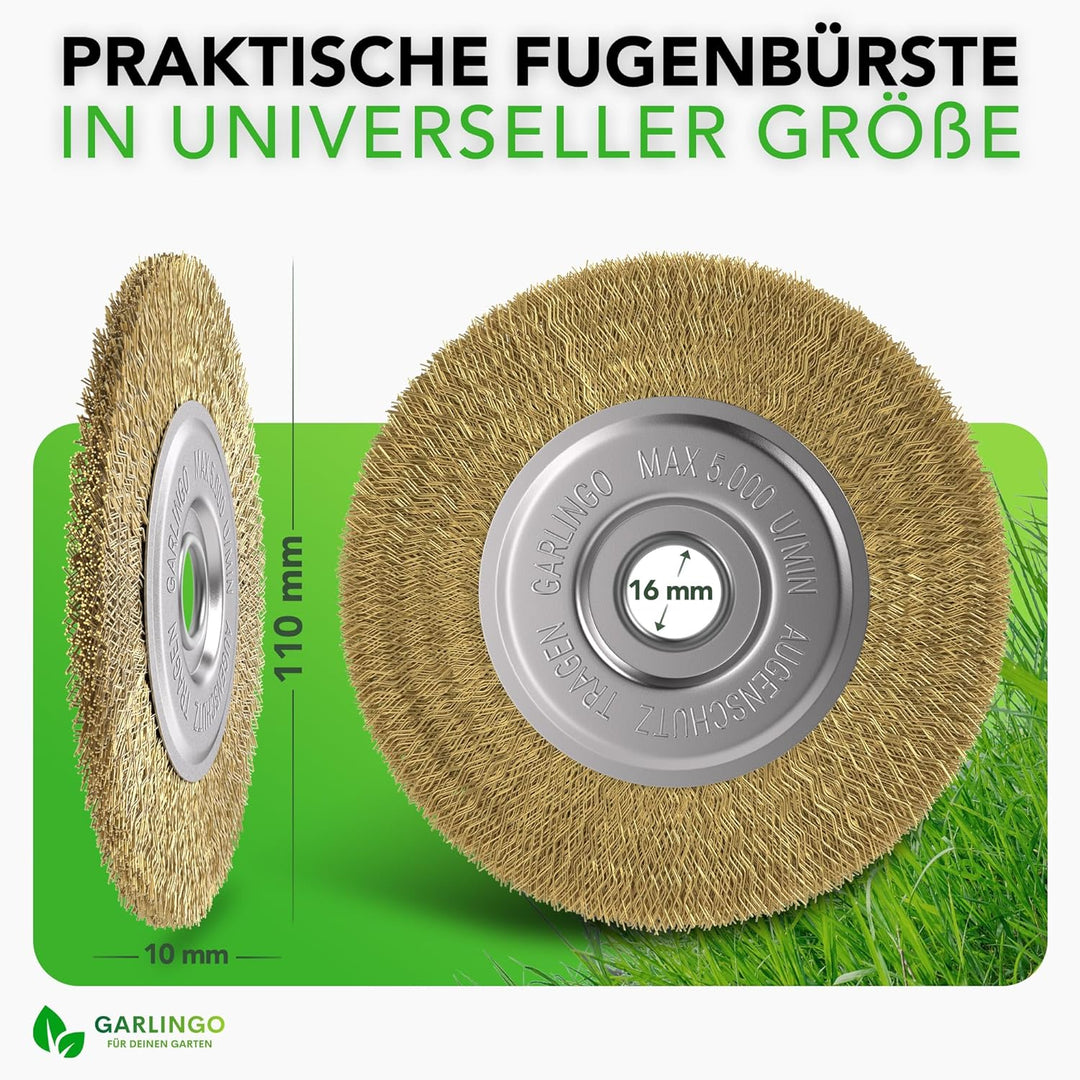 GARLINGO Fugenbürste 4er Set | Kompatibel mit Gloria Multibrush und Anderen Drahtbürsten | 10 mm Bre