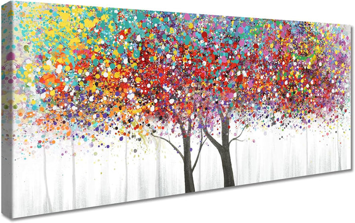 Bunter Baum des Lebens Mit Rahmen Leinwand Bilder Landschaft Leinwand Malerei Gemälde Poster Foto Bi