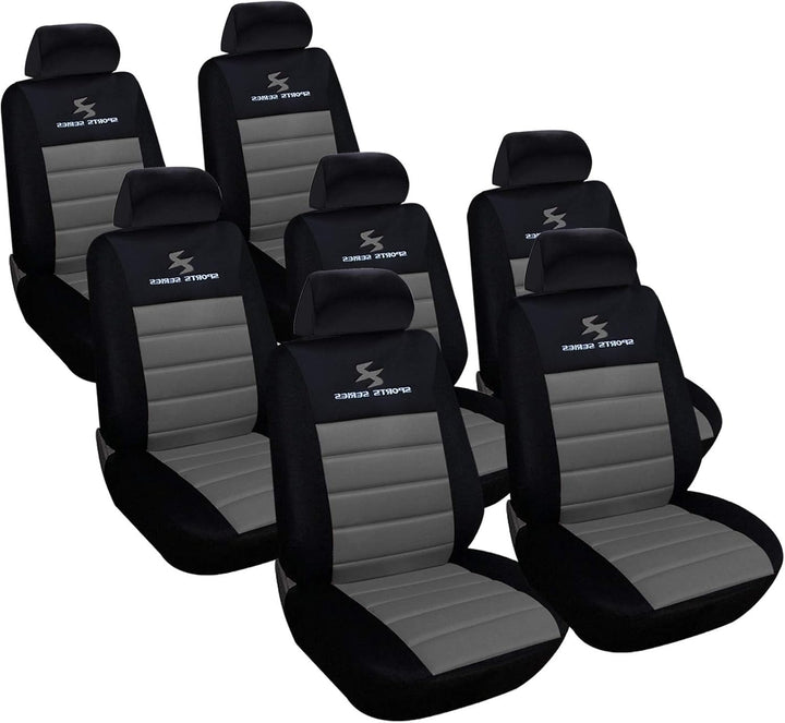 WOLTU AS7255-7 7er Sitzbezüge Auto Einzelsitzbezug universal Grösse, Komplettset, grau, Grau