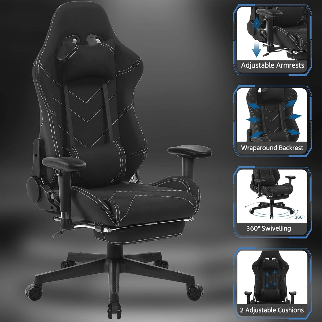 WOLTU® Racing Stuhl BS21sz Gaming Stuhl Bürostuhl Schreibtischstuhl Sportsitz mit Kopfstütze und Len