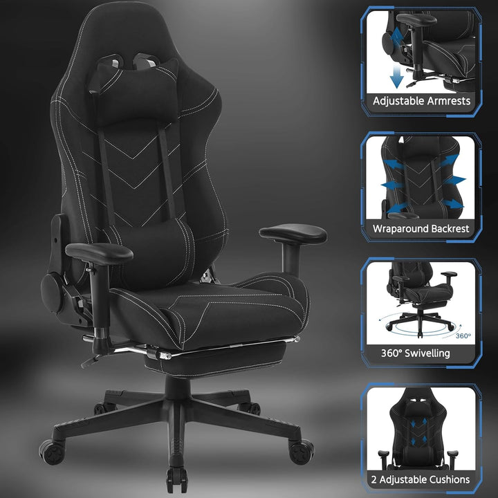WOLTU® Racing Stuhl BS21sz Gaming Stuhl Bürostuhl Schreibtischstuhl Sportsitz mit Kopfstütze und Len