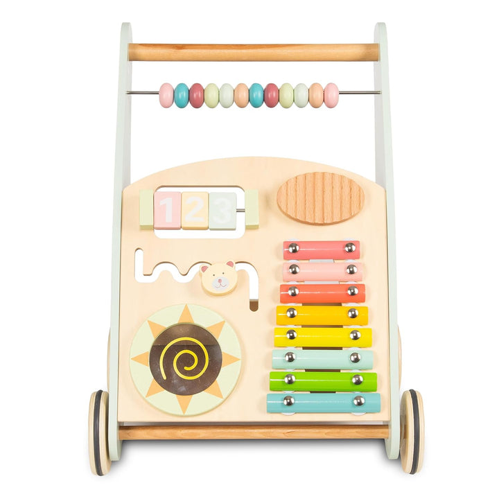 COIL Babywalker Lauflernwagen 3in1, Kinderwagen aus Holz, Lernspielzeug, ab 12 Monaten (Grün), grün