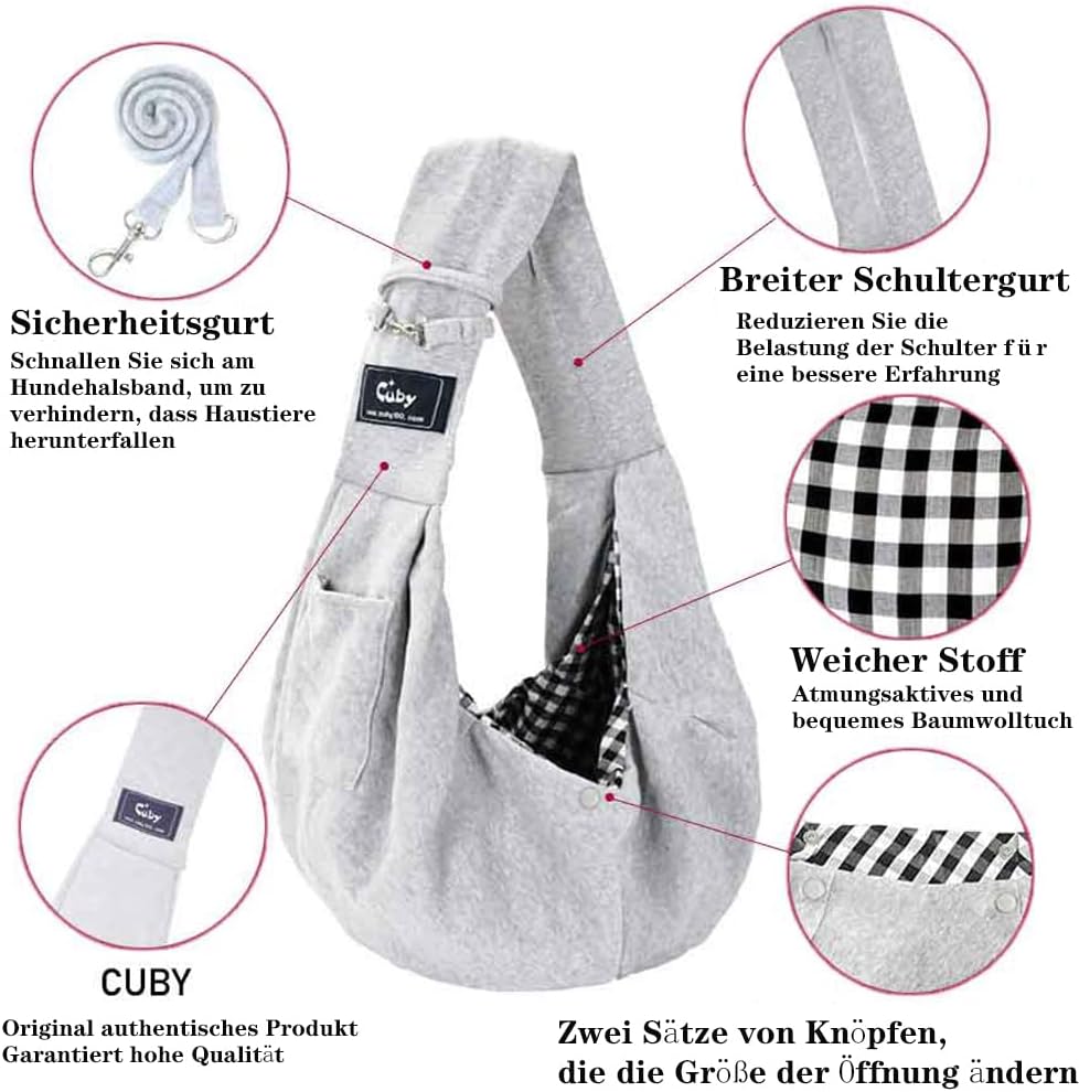 CUBY Tragetücher Hunde Kleine Hunde Katze Sling Pet Tragetuch Single Schulter Pet Bag für Reisen hun