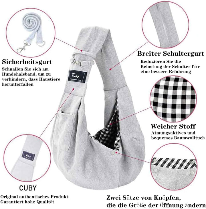 CUBY Tragetücher Hunde Kleine Hunde Katze Sling Pet Tragetuch Single Schulter Pet Bag für Reisen hun