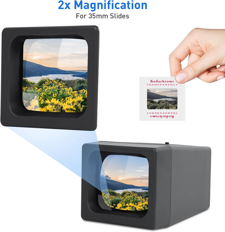DGODRT LED-Diabetrachter für alte Dias, 35mm-Negative und Diaprojektoren, (2 x AAA-Batterien enthalt