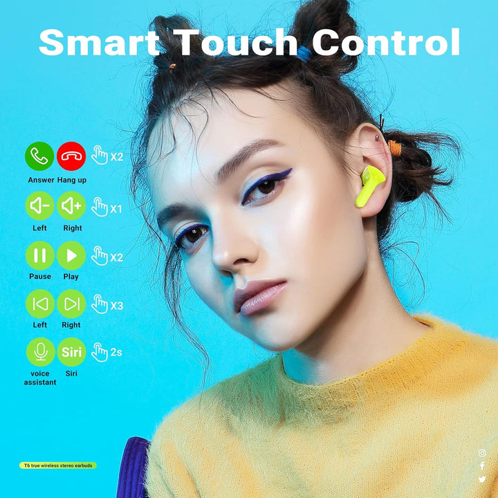 ACEFAST T6 Bluetooth Kopfhörer In Ear, Kopfhoerer Kabellos mit Dual-Mikrofon und KI-Anruf, Komposit-