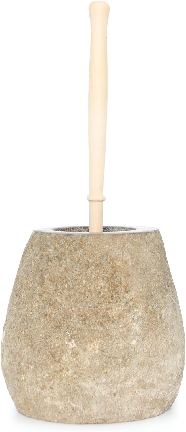 wohnfreuden Flussstein Toilettenbürstenhalter ca. 19 cm Unikat Bad Gäste WC Bürste Zubehör Garnitur