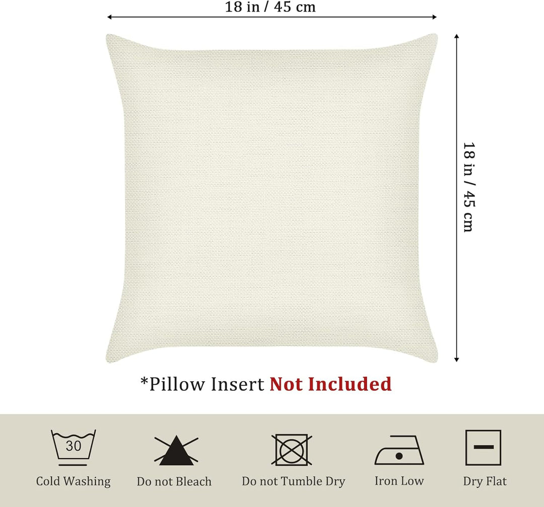 Bonhause 4er Set Kissenbezüge Blumen 45 x 45 cm Blume Garten Polyester Leinen Dekorative Kissenhülle