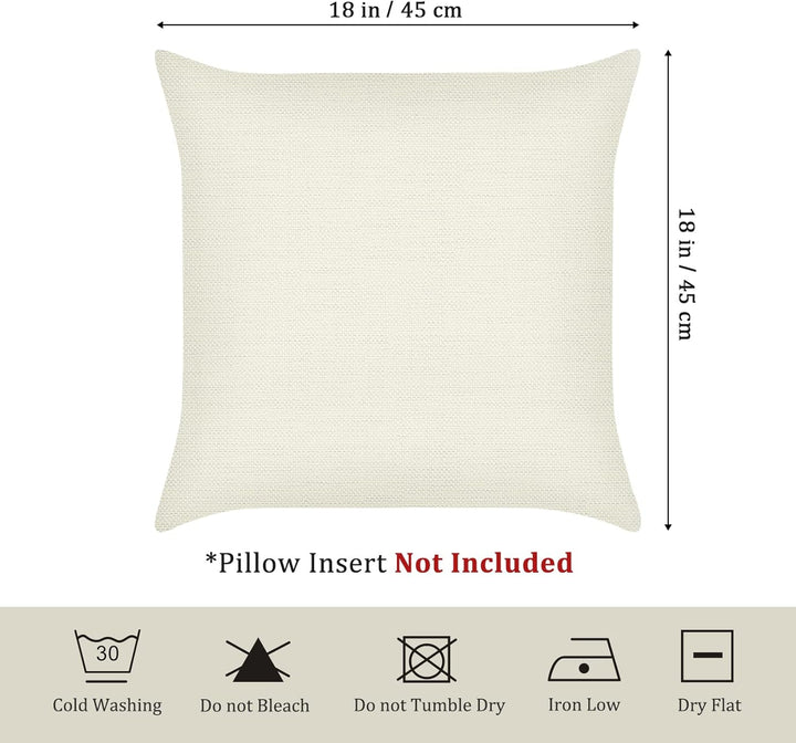 Bonhause 4er Set Kissenbezüge Blumen 45 x 45 cm Blume Garten Polyester Leinen Dekorative Kissenhülle