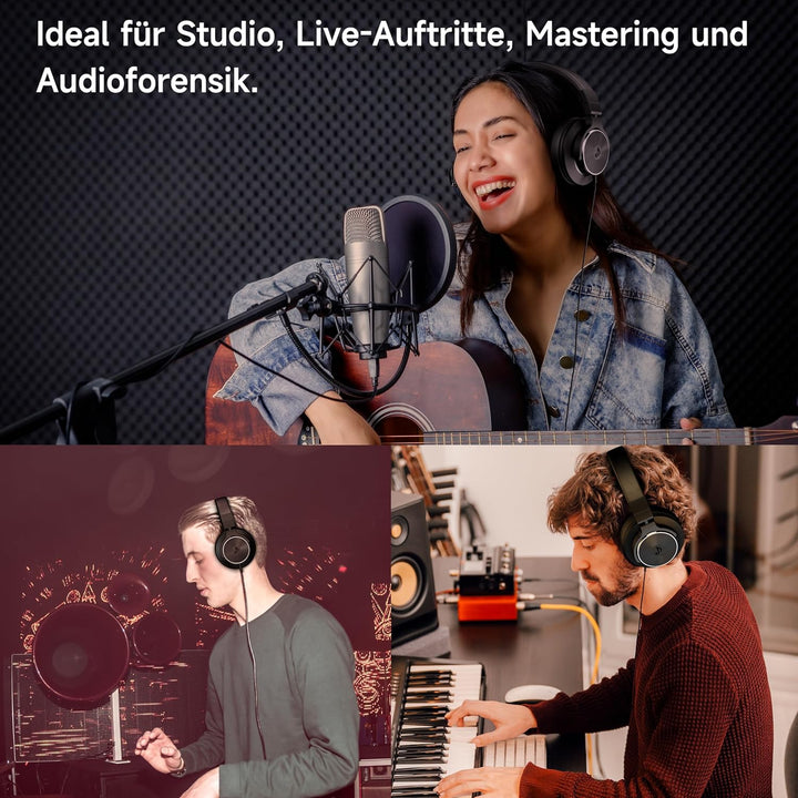 syndesmos Over Ear Kopfhörer mit Kabel, 50mm Treiber DJ Kopfhörer Professionell Studio Kopfhörer 3,5