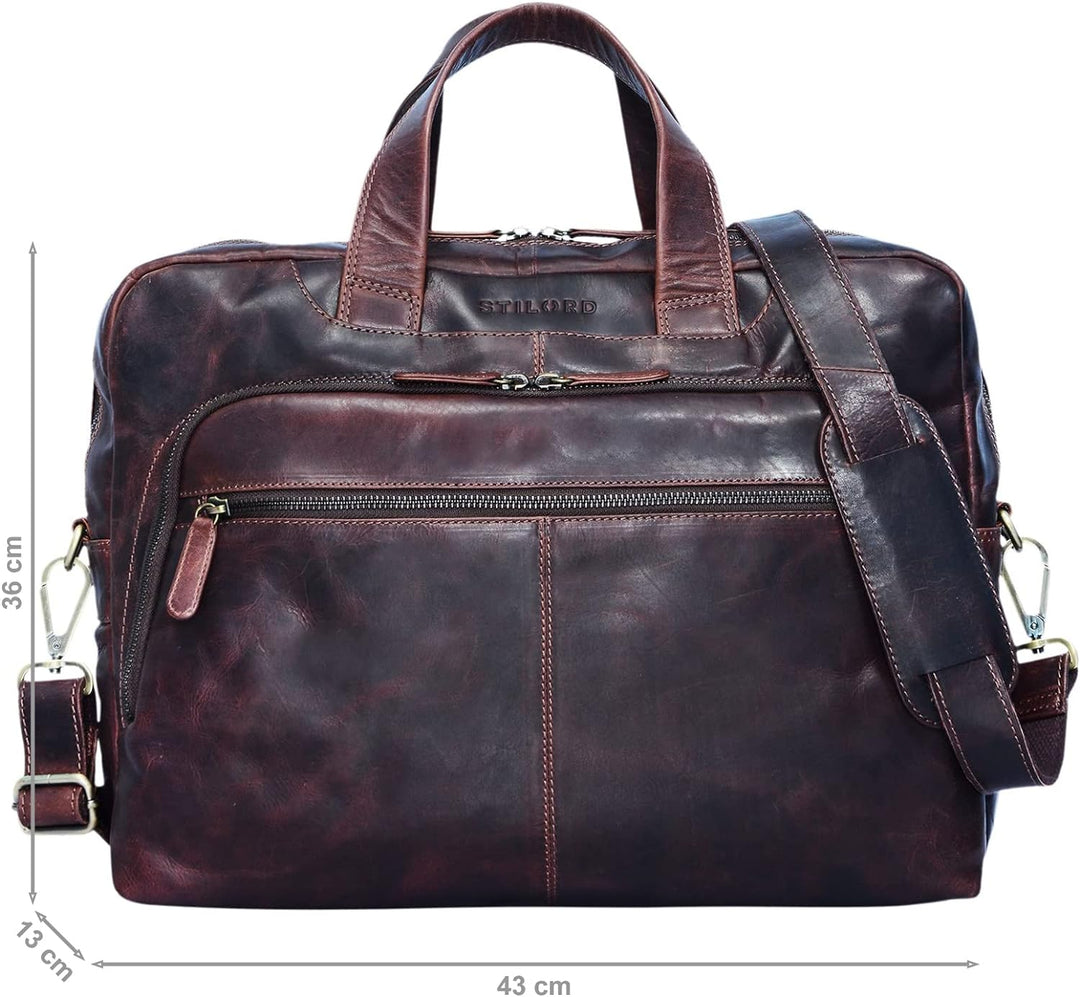 STILORD 'Lias' Echtleder Umhängetasche für Herren - Stilsicher ins nächste Meeting Kara - Braun, Kar
