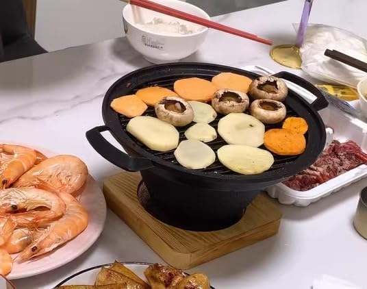Barbecue-Grill, Mini-Hibachi-Grill, kleiner Tischgrill, verhindert das Anhaften, einfache Reinigung,