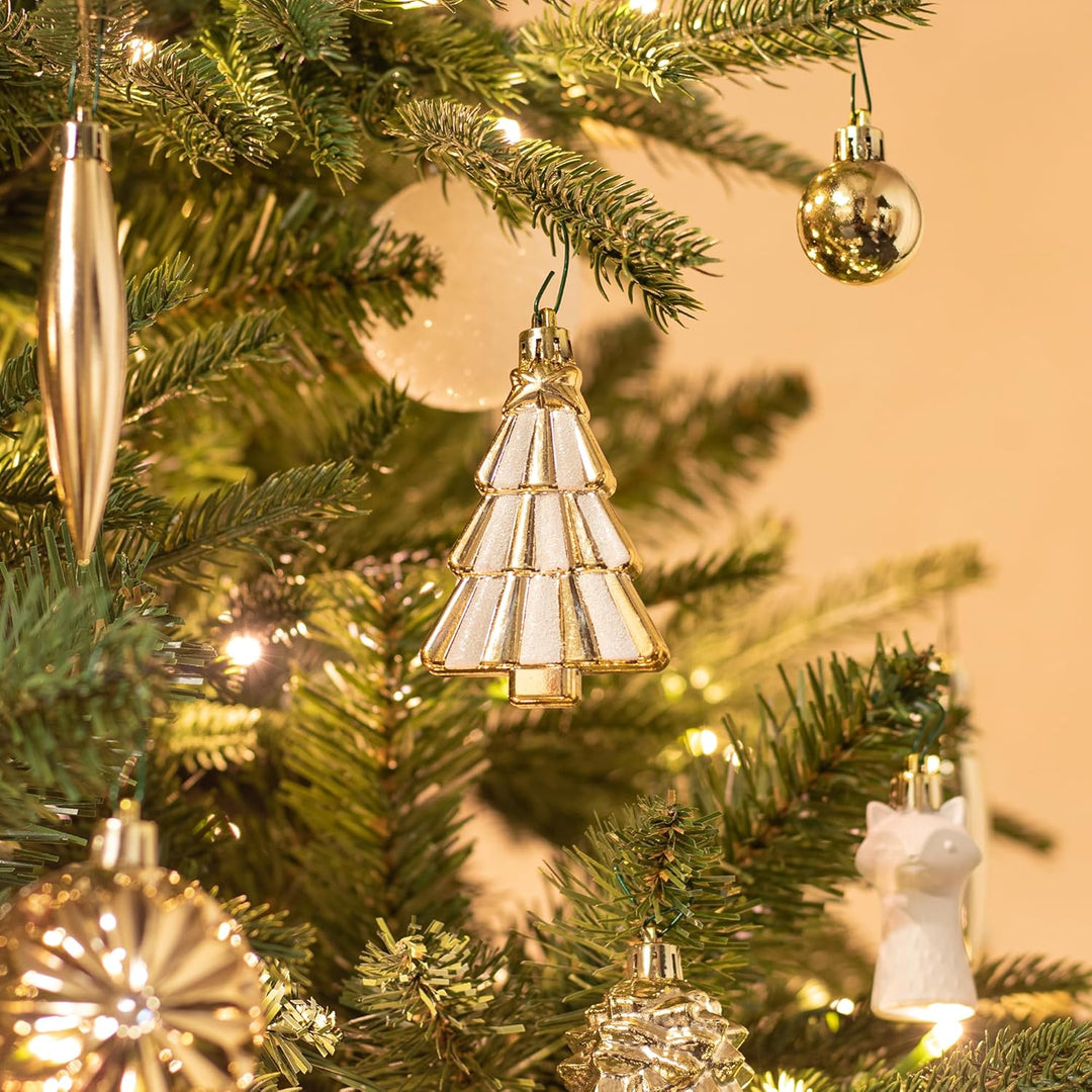 KI Store 72 Stuck Weihnachtskugeln Champagner Silber Set Kunststoff Weihnachtsschmuck Weihnachtsdeko