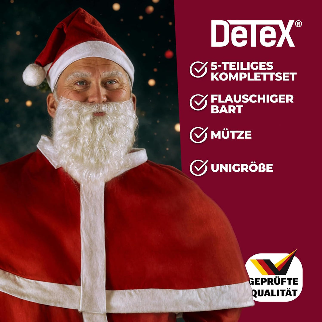 Detex® Weihnachtsmann Kostüm 5tlg. Set Nikolaus Anzug Erwachsenen Santa Claus Cosplay Verkleidung Ei