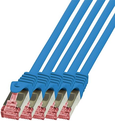 BIGtec LAN Kabel 5 Stück 10m Netzwerkkabel Ethernet Internet Patchkabel CAT.6 blau Gigabit SFTP dopp
