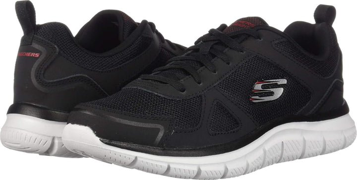 Skechers Herren Track Scloric Sneaker 39.5 EU Black Red Bkrd, 39.5 EU Black Red Bkrd