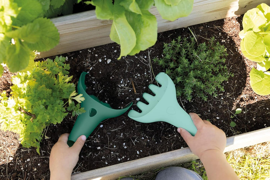 Quut - Mein erstes Spielset für den Garten – 1 Giesskanne + 1 Rechen/Schaufel 2-in-1 + 1 aufblasbare