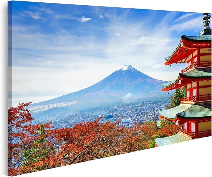islandburner Bild auf Leinwand Berg Fuji Mit Chureito Pagode Im Herbst Fujiyoshida Japan Bilder Wand