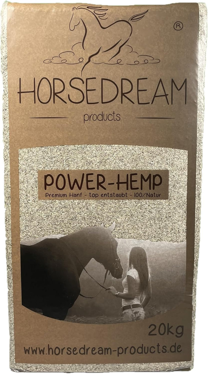 HORSEDREAM Products Power-Hemp Classic | Einstreu Pferde & Kleintiere | 100% Hanf | Allergiker | 20