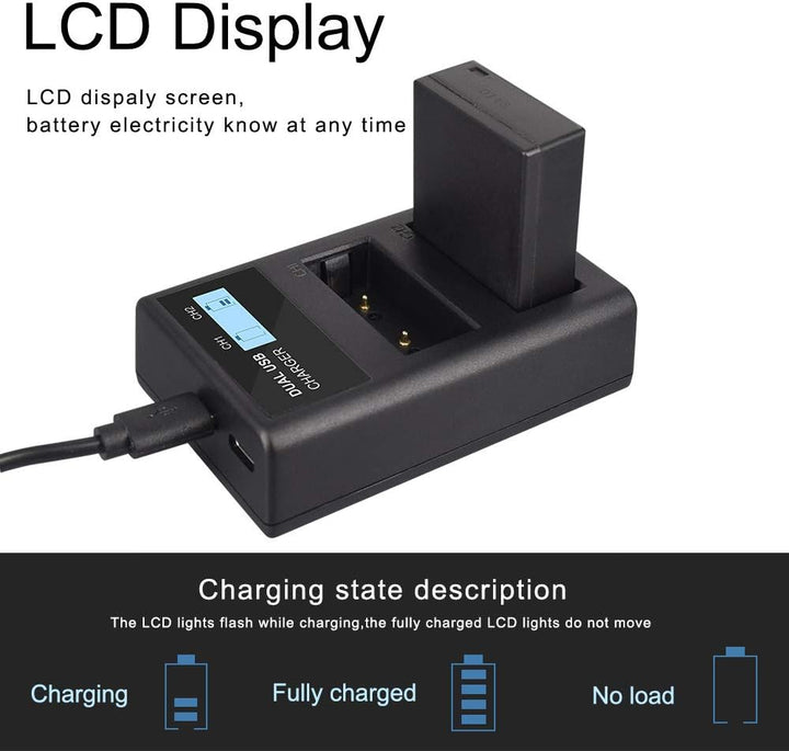 CITYORK 2er-Pack NP-W126 1200 mAh Ersatzakku und LCD-Ladegerät Kompatibel mit Fujifilm X100F, X100V,