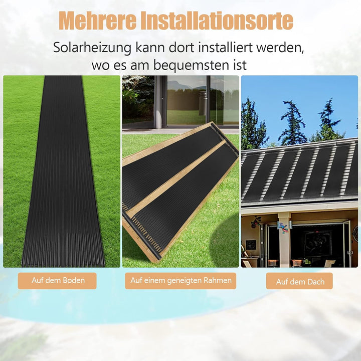 COSTWAY Solarkollektor Poolheizung 600x75 cm, Solarheizung aus UV-beständiger Kunststoff, Pool Heizu