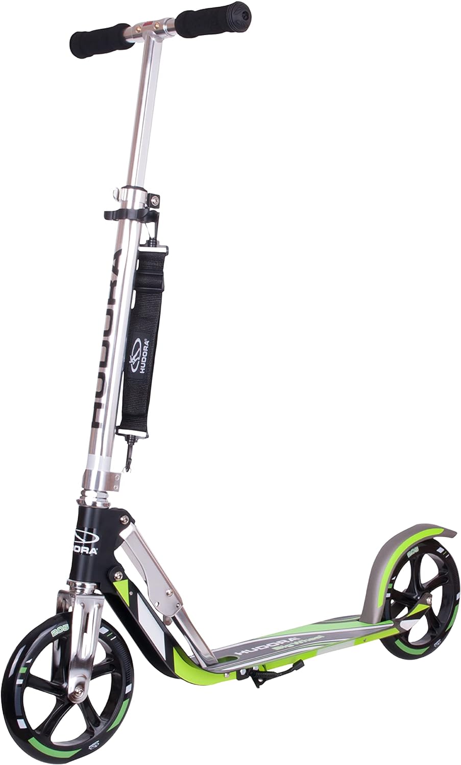 HUDORA BigWheel 205 Scooter - Stabiler Aluminium-Roller - Höhenjustierbarer & zusammenklappbarer Cit