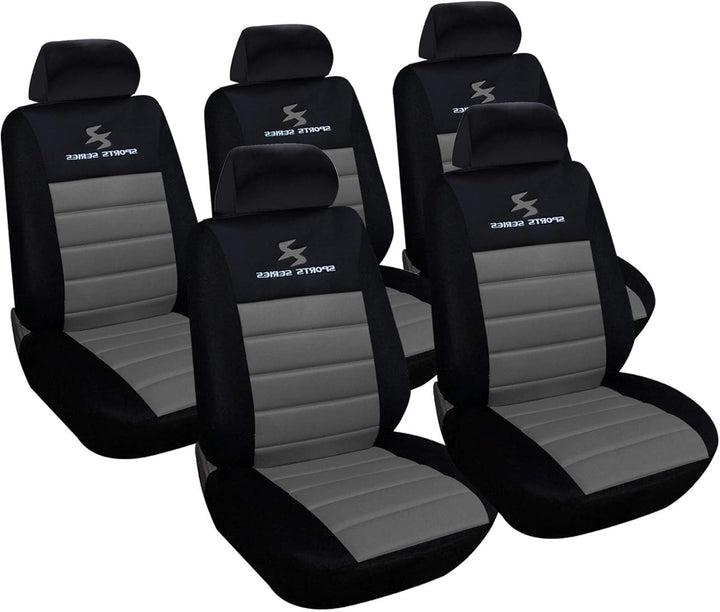 WOLTU AS7255-5 5er Sitzbezüge Auto Einzelsitzbezug universal Grösse, Komplettset, grau, Grau