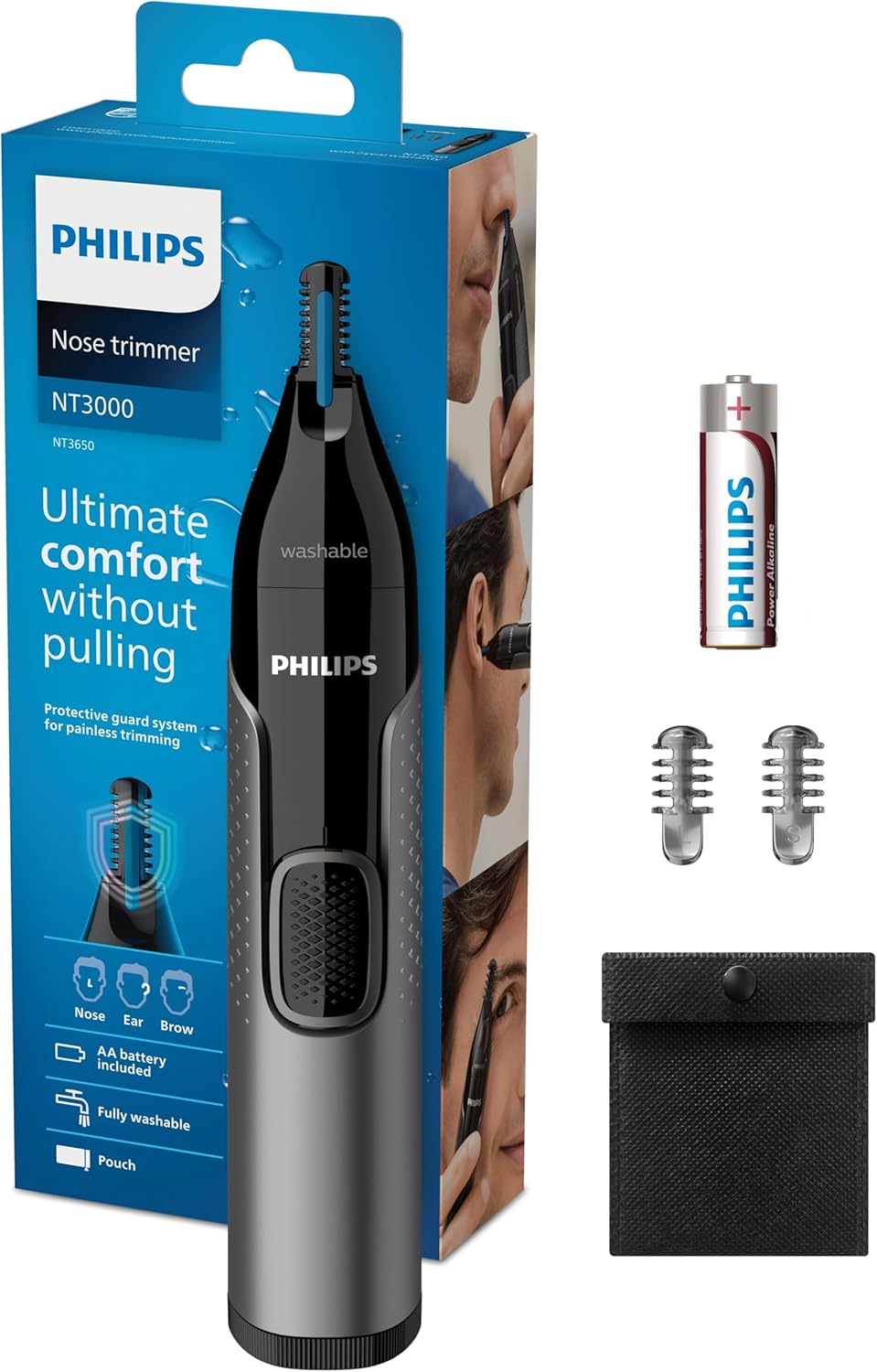 Philips Nose trimmer Series 3000 Nasenhaar-, Ohrenhaar- und Augenbrauentrimmer mit PrecisionTrim-Tec