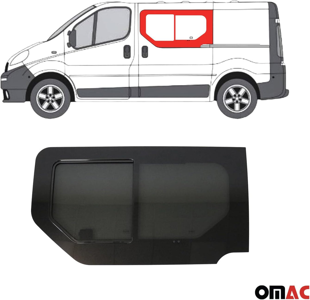Schiebefenster Seitenfenster Auto Fenster kompatibel mit Opel Vivaro 2001-2014 Links L1 L2 | Auto Sc