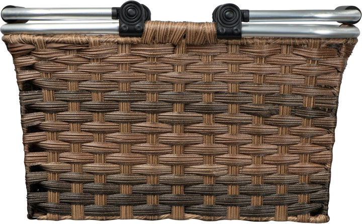 Rattan Einkaufskorb individuelle Einfärbung mit hochwertigem gepolstertem Aluminium Klapphenkel Shop