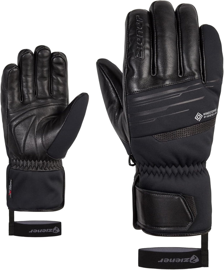 Ziener Herren Garcel Ski-Handschuhe/Wintersport | Primaloft, Soft-Shell 8 Schwarz, 8 Schwarz