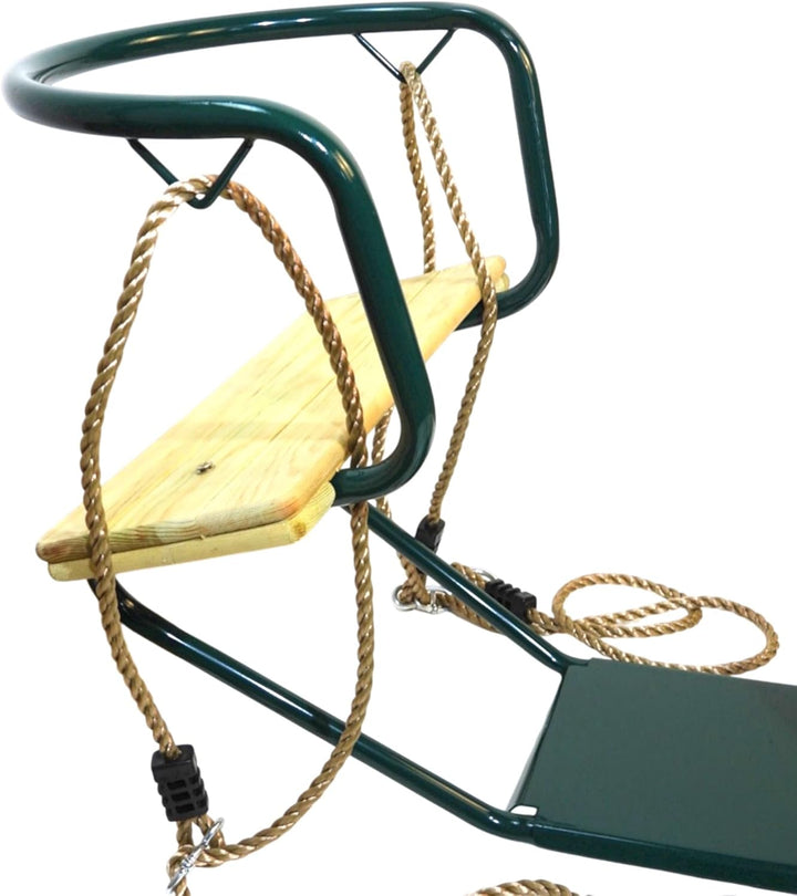 Loggyland Doppelschaukel Schiffsschaukel Schaukel für 2 Kinder (grün), Grün
