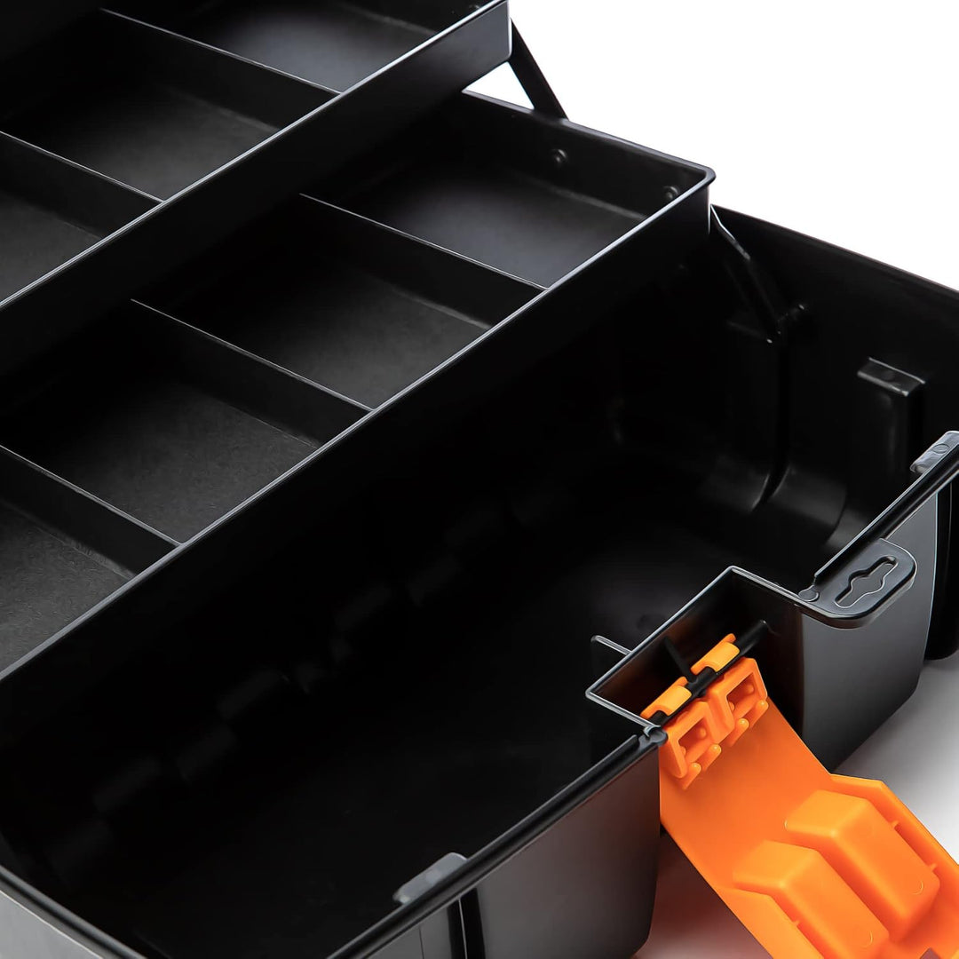 BigDean Werkzeugkiste gross mit 3 Laden - Werkzeugkoffer leer - 36x20x20 cm aus schlagfestem Kunstst