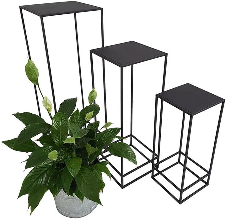 KUHEIGA Beistelltisch Metall schwarz, Pflanzentisch Blumentisch Metall, Deko-Tische gross, gross