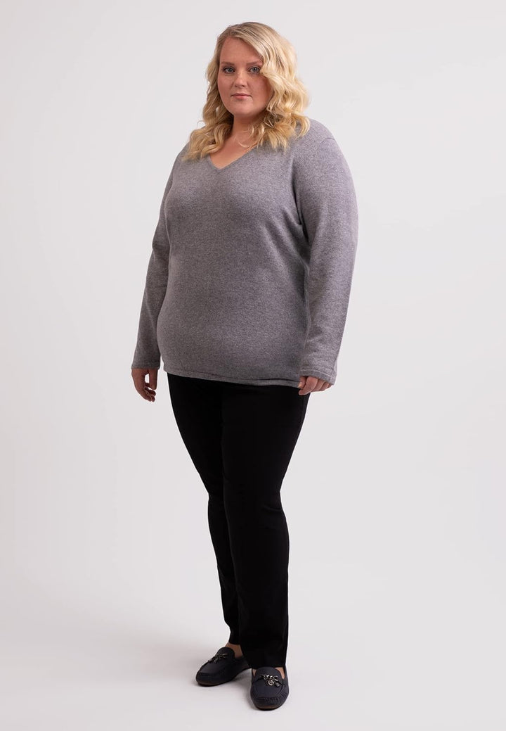 CASH-MERE.CH Damen Pullover aus 100% Kaschmir in grossen Grössen | Sweater V-Ausschnitt Übergrösse 3