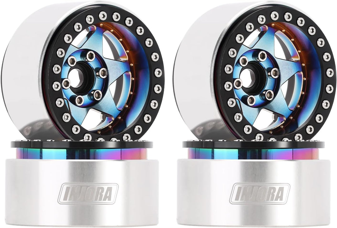 INJORA 1.9" Beadlock Felge - 143g Super Heavy Messing & Aluminium Deep Dish Felge für 1/10 RC Crawle