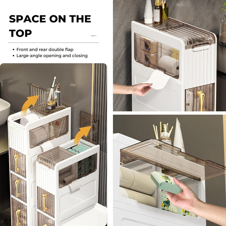 MAGIC SELECT Schmaler Badezimmer-Organizer. Hilfsschrank mit Rädern für Enge Stellen. Beistellschran