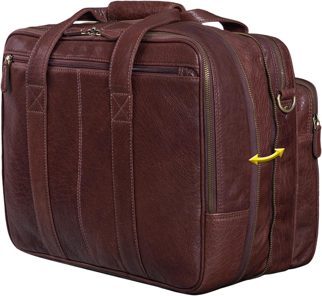 STILORD 'Leopold' XL Echtleder Aktentasche - der verbesserte Geheimtipp für Lehrerzimmer & Büro - Bu