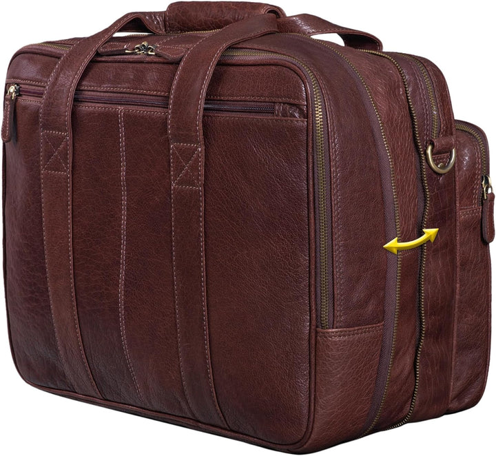 STILORD 'Leopold' XL Echtleder Aktentasche - der verbesserte Geheimtipp für Lehrerzimmer & Büro - Bu