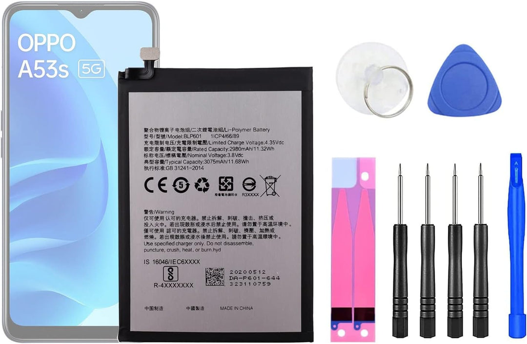 HIGHAKKU Ersatzakku Batterie BLP601 kompatibel mit Oppo A53 & Oppo A53s & A59 with Tools Oppo A53 &