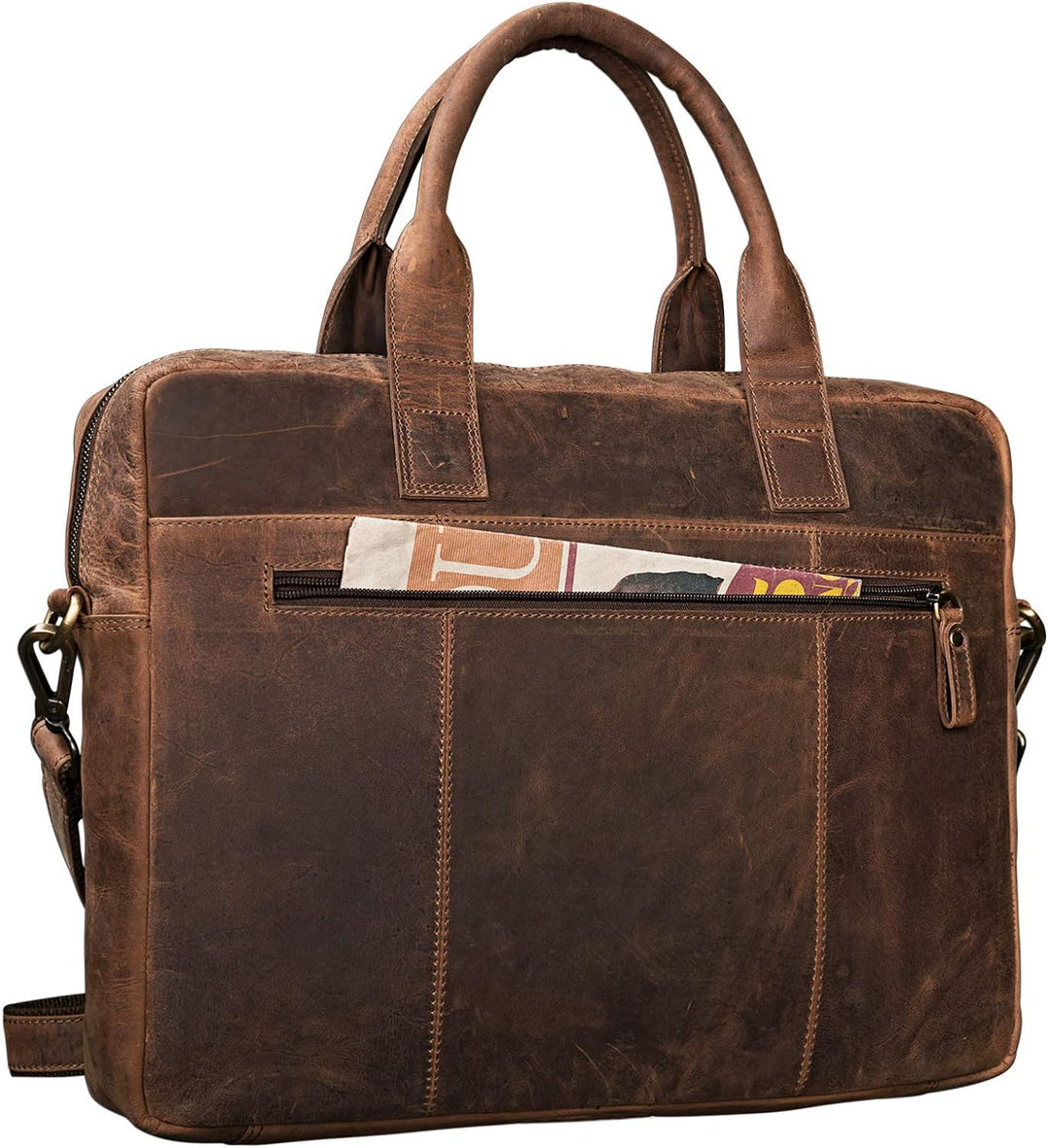 STILORD 'Leander' Umhängetasche Leder Gross Arbeitstasche Aktentasche Business Herren und Damen 15.6