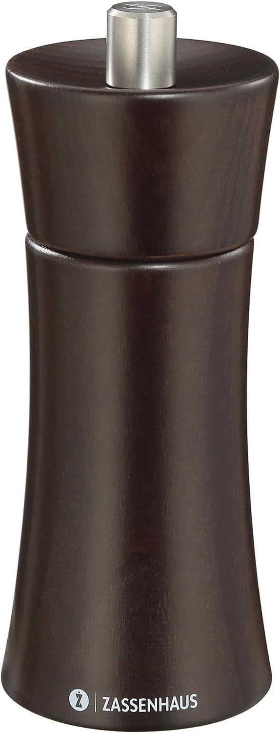 Zassenhaus Salzmühle Frankfurt 14 cm, aus Buchenholz wenge dunkelbraun mit stufenlos verstellbarem H