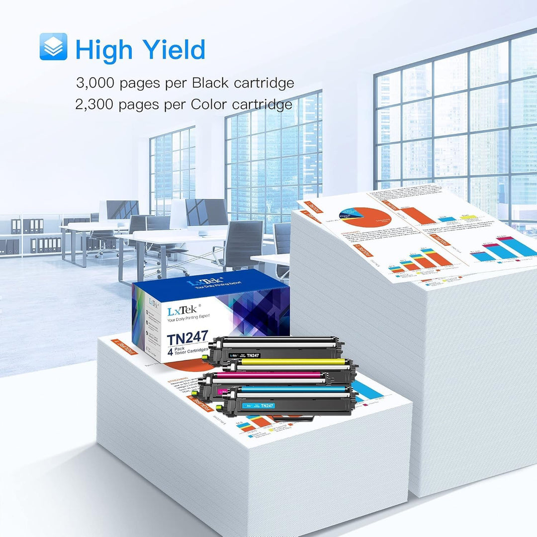 LxTek TN247 TN243CMYK Toner Kompatibel für Brother TN-243CMYK TN-247 TN-243 für Toner Brother MFC L3