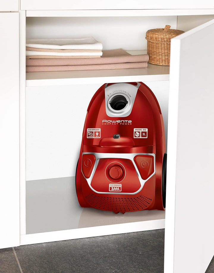 Rowenta RO3953 Compact Power Staubsauger | mit Beutel | 750 Watt | Staubvolumen: 3 Liter | 2-in-1-Fu