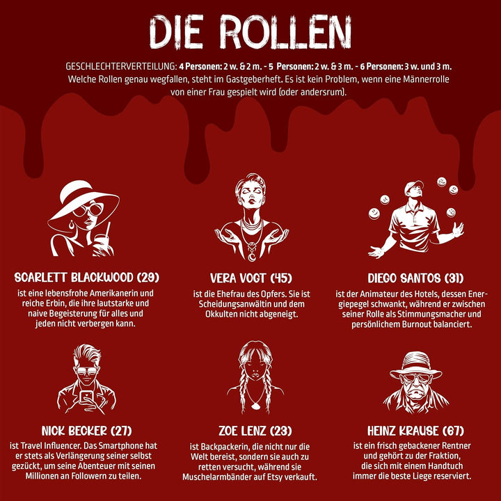 MORD bei Tisch Krimidinner für Zuhause - 4 bis 6 Personen - Der All Inclusive Fall - Das Krimi Spiel